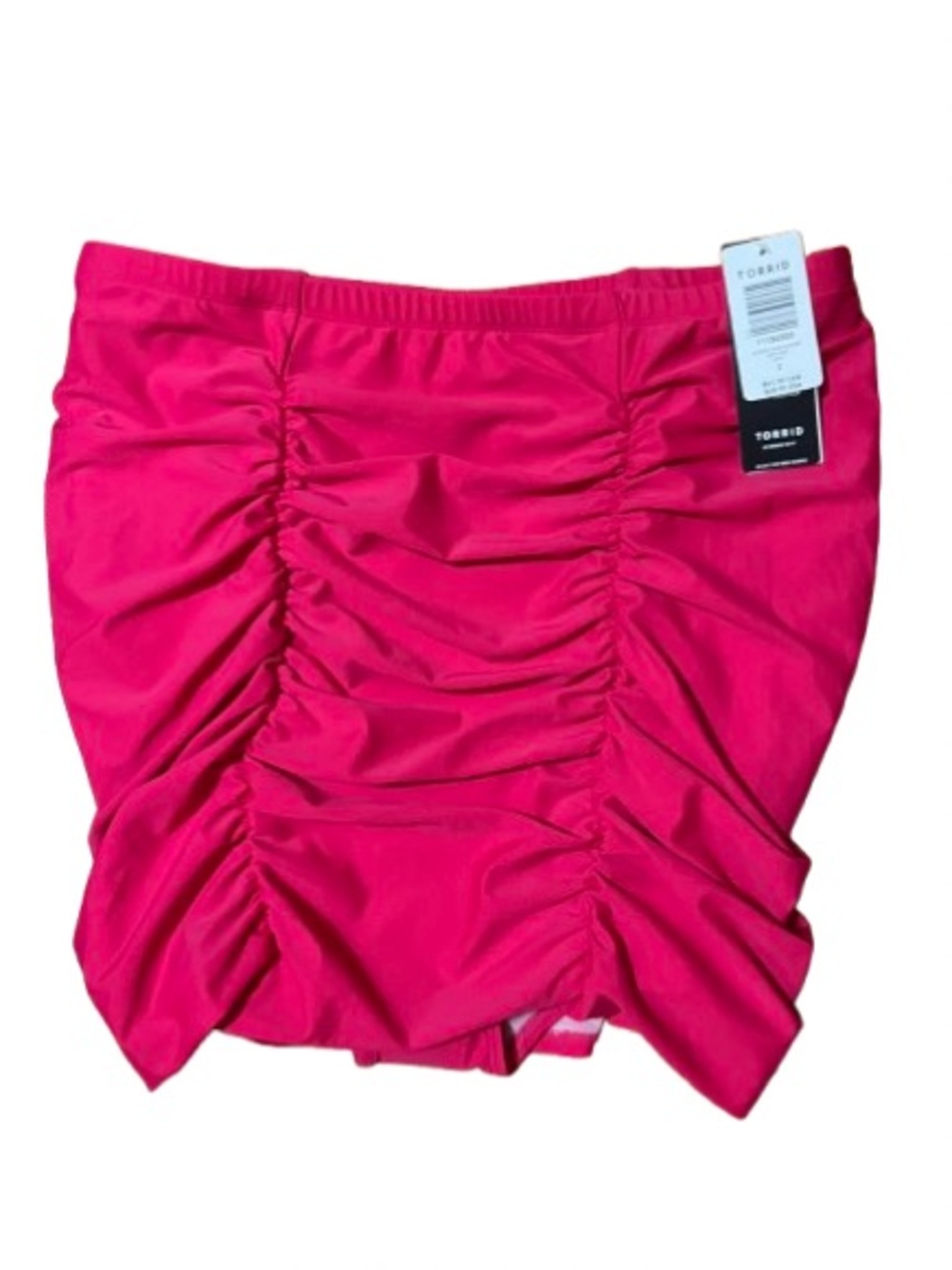 NWT Torrid Swim Pink Fuchsia Ruched High Waist Bikini Skirt Size 2X